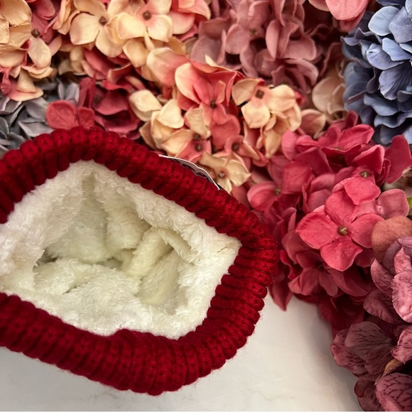 Infant Baby Red Striped Winter Hat & Ring Scarf Set - Picture 10 of 16